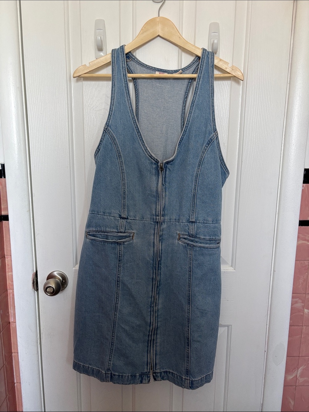 Levi's Denim Zip-Front Mini Dress